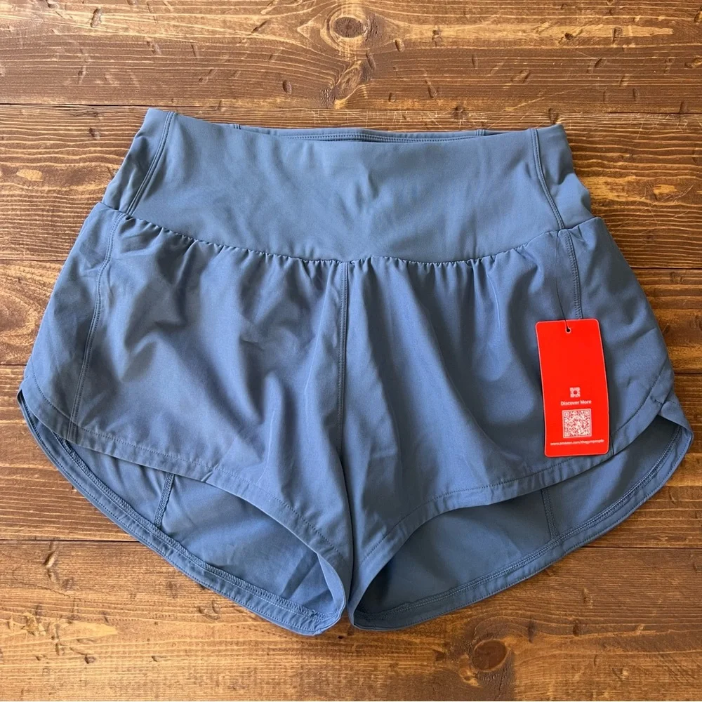 The Gym People Women's Athletic Shorts Size Medium Blue Lined Pockets NWT - Picture 2 of 10